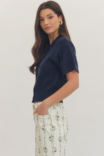 The Aspen Top- Navy