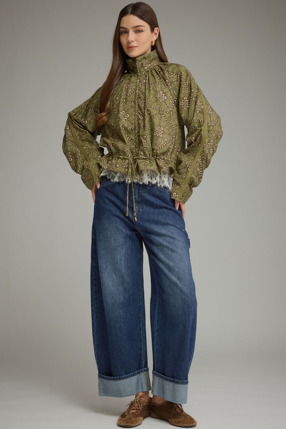 The Millie Paisley Jacket- Olive