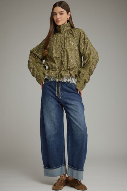 The Millie Paisley Jacket- Olive