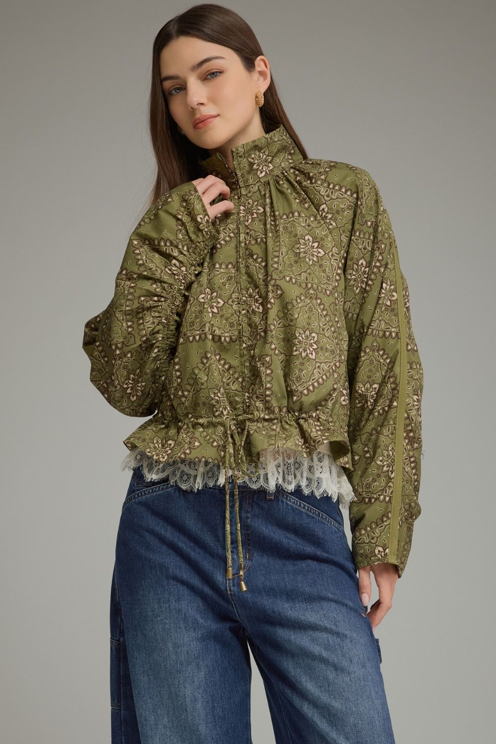 The Millie Paisley Jacket- Olive