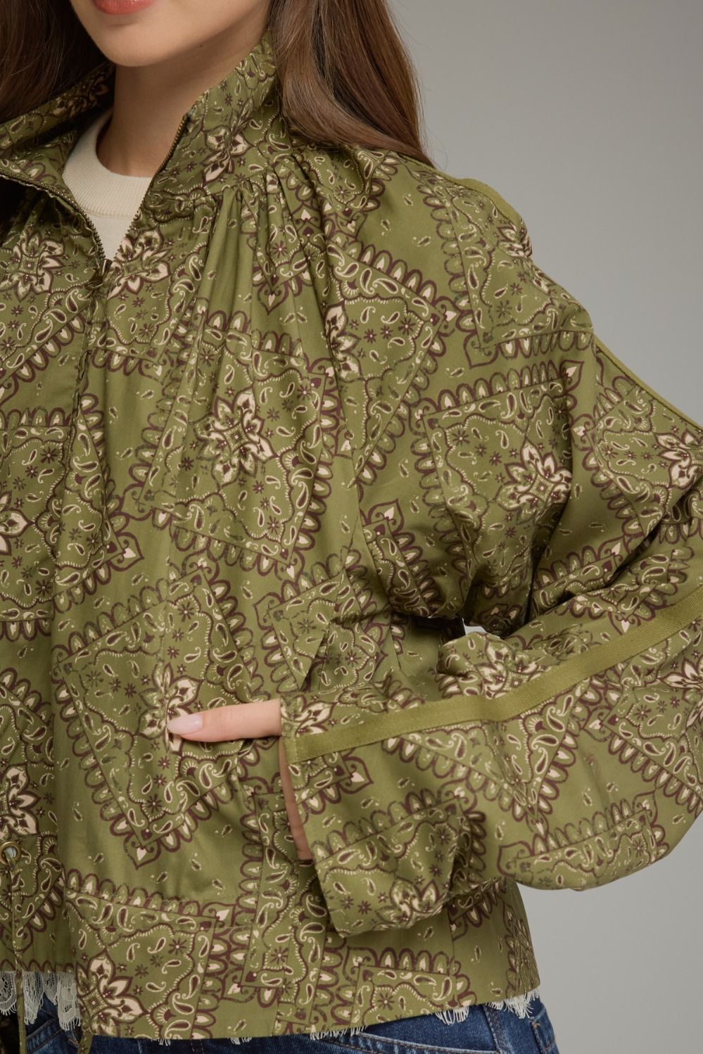 The Millie Paisley Jacket- Olive