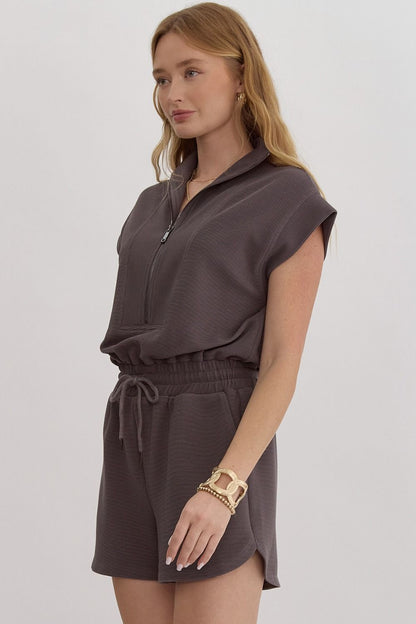 Eliza Romper- Charcoal