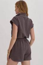 Eliza Romper- Charcoal