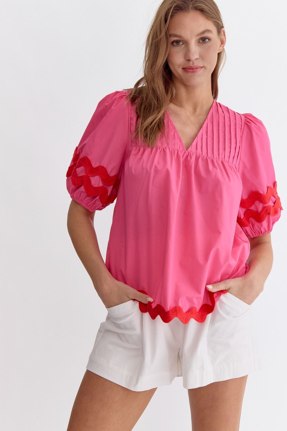 Linley Top- Pink/Red