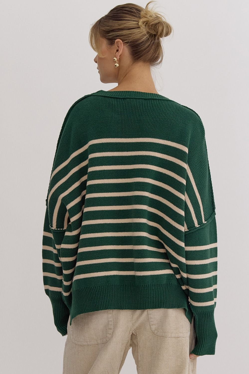 Winnie Sweater- Green Stripe