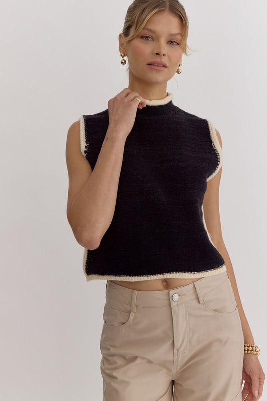 Ally Sweater Vest- Black