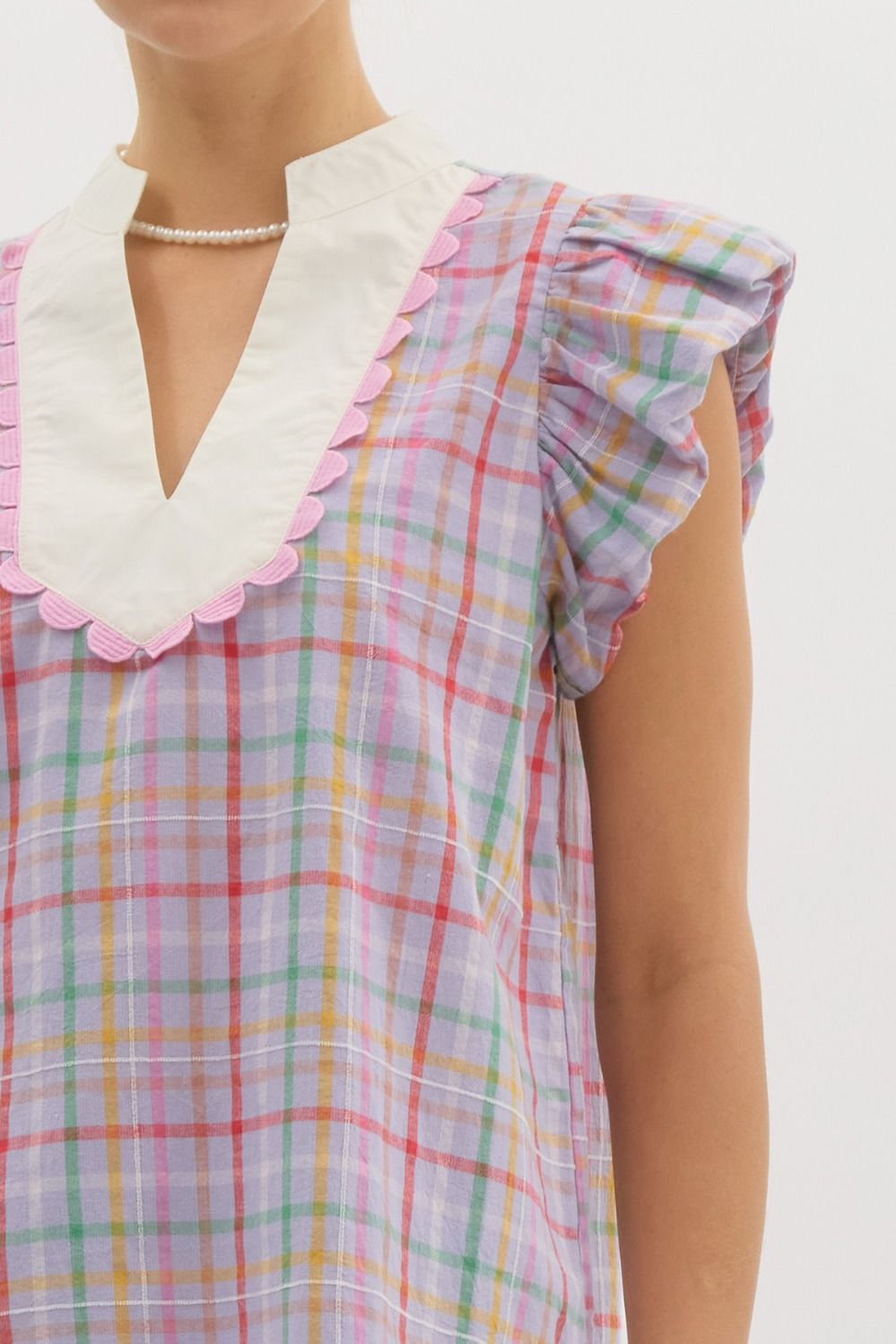 Ruby Plaid Top- Lavender