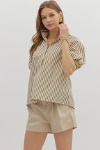 Marin Stripe Top- Olive