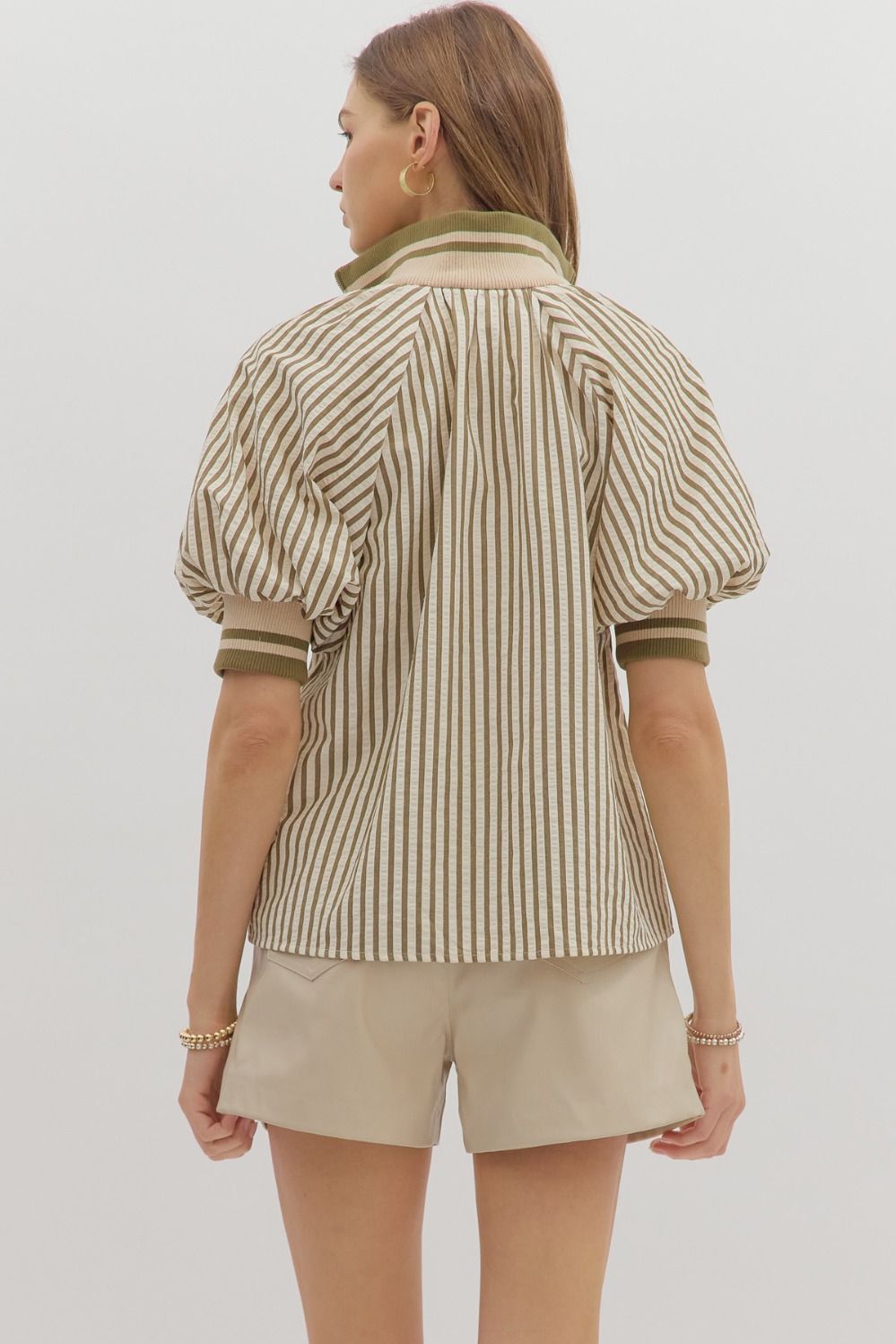 Marin Stripe Top- Olive