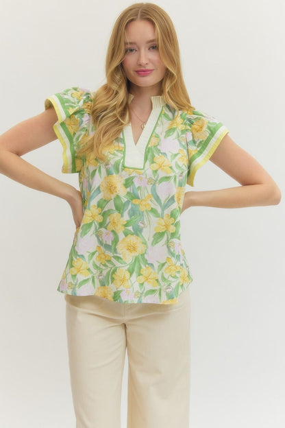 Daisy Daydream Top- Yellow