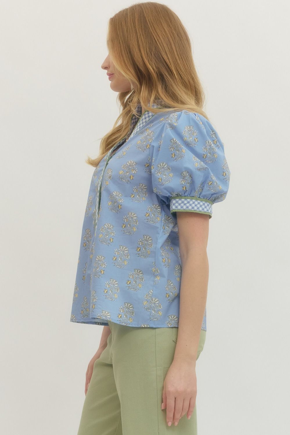 Evelyn Top- Blue/Green