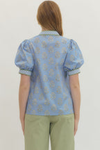 Evelyn Top- Blue/Green