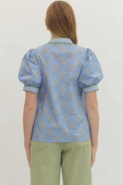 Evelyn Top- Blue/Green