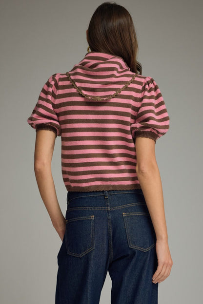 Trish Sweater- Pink/Brown