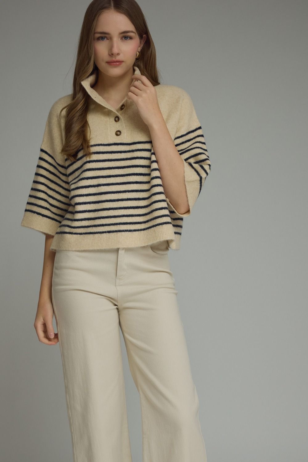 The Lainey Knit Sweater- Ecru