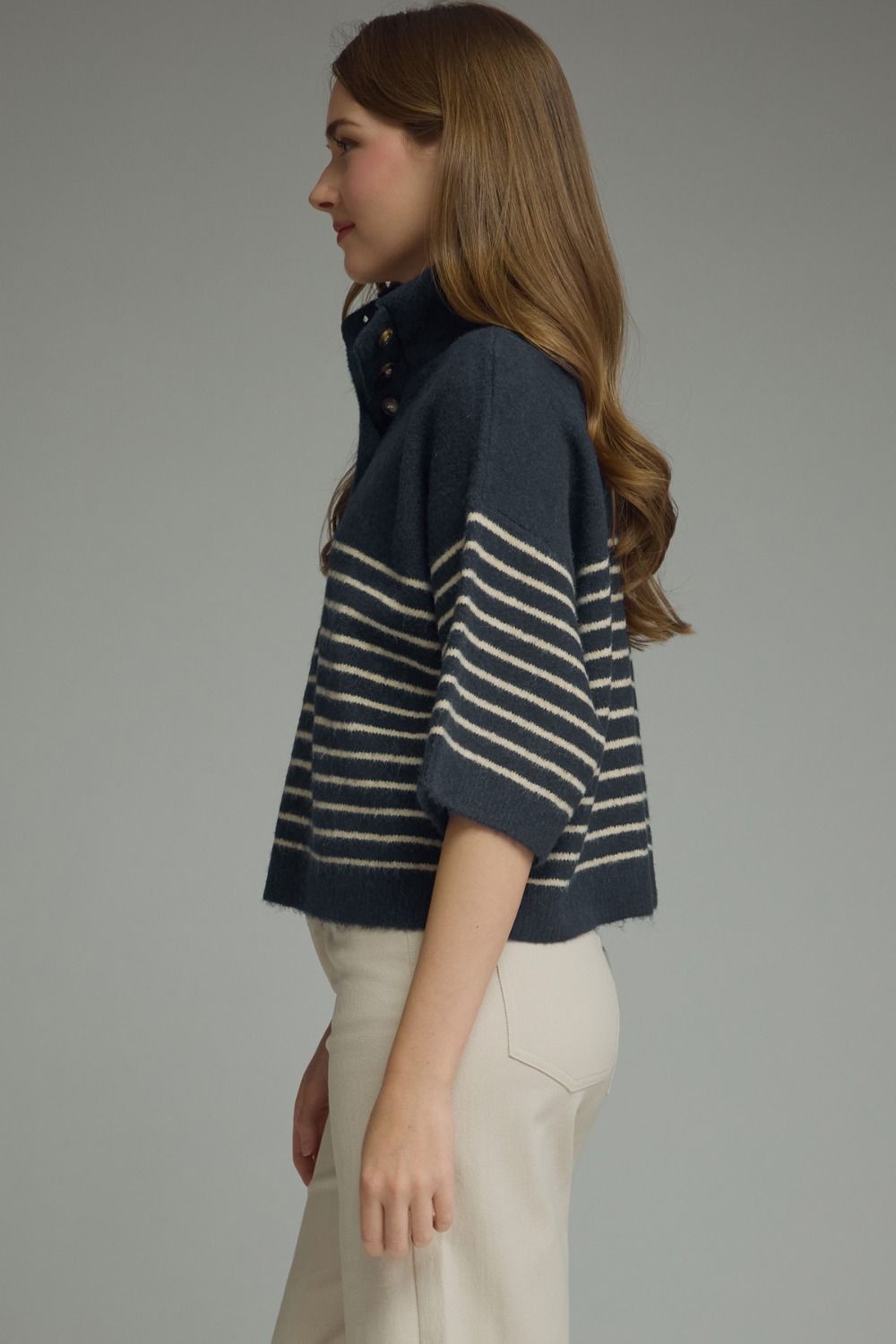 The Lainey Knit Sweater- Navy
