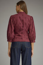 Elisa Tie Top- Burgundy