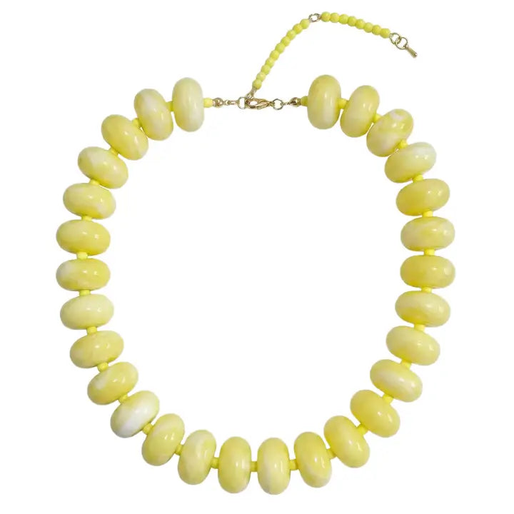 Marlan Chunky Beaded Necklace- Yellow