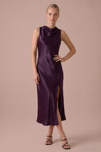 Clarisse Midi Dress- Plum