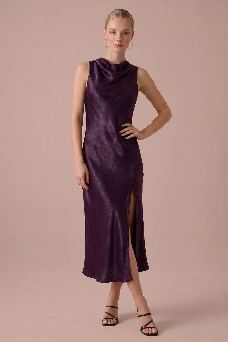 Clarisse Midi Dress- Plum