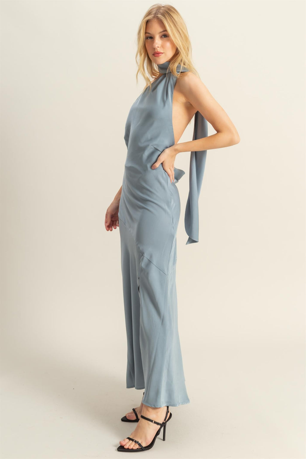 Harley Satin Maxi- Blue