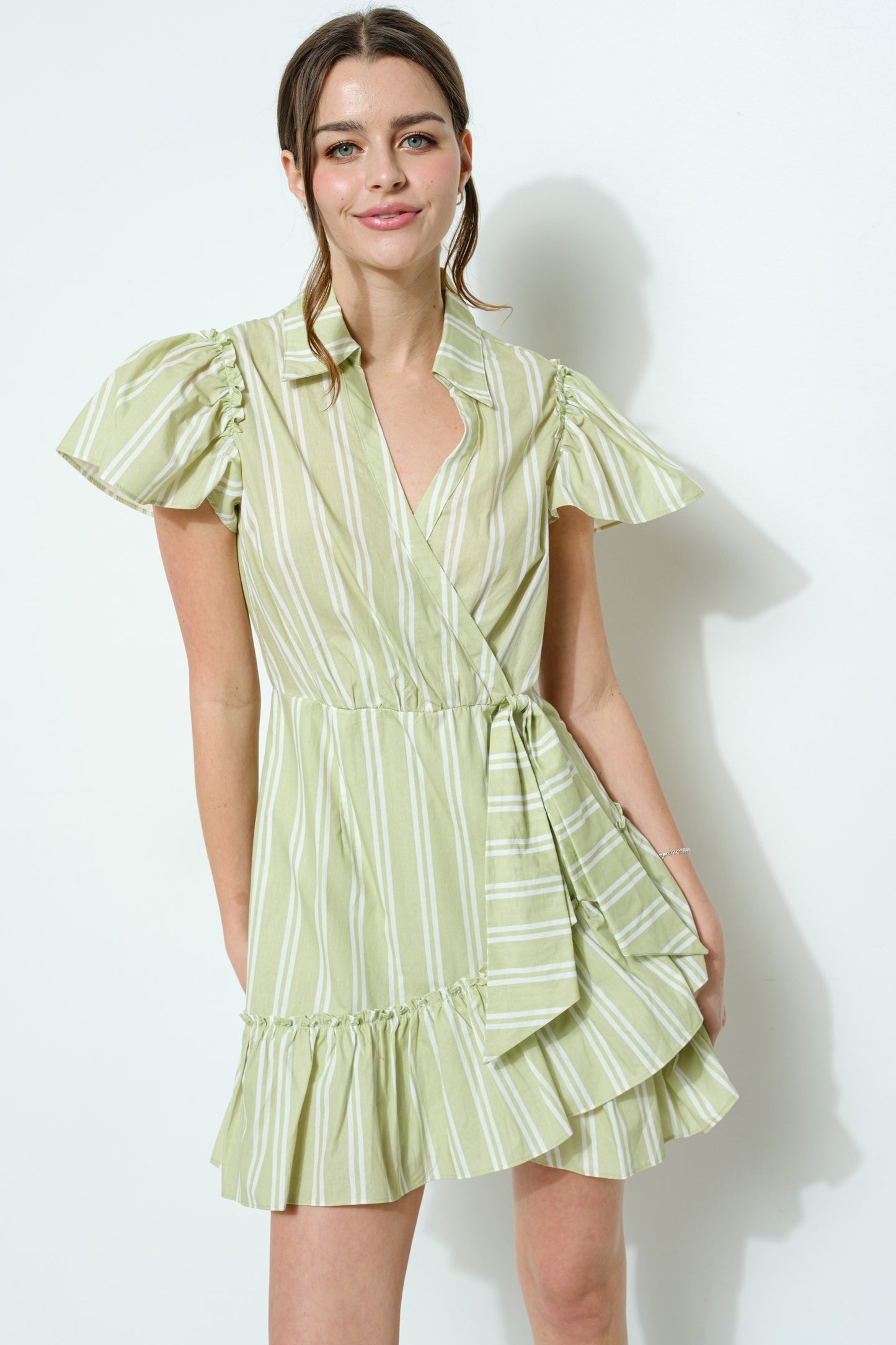 Ruffle Wrap Mini- Lime