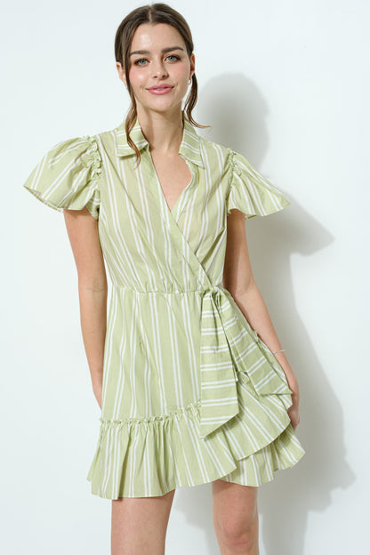 Ruffle Wrap Mini- Lime