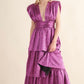 Metallic Plunge Maxi- Magenta