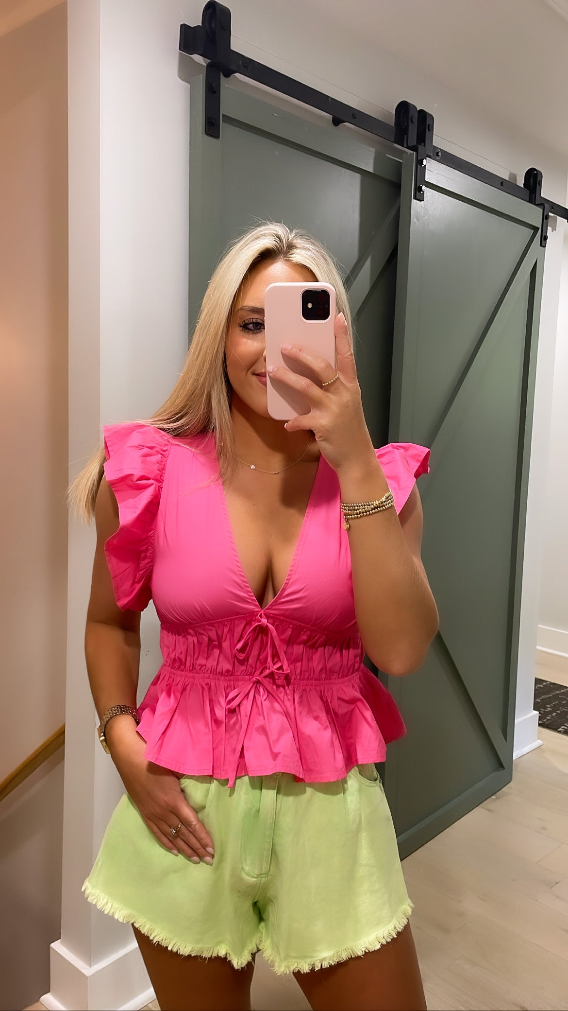 Peplum Top- Pink