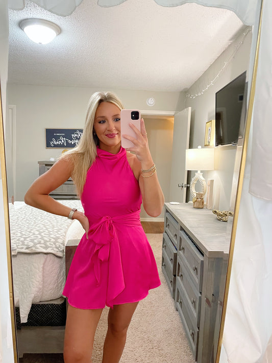 Grace Romper- Hot Pink