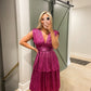 Metallic Plunge Maxi- Magenta