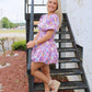 Floral Bubble Dress- Purple