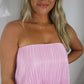 Strapless Mini Dress- Pink