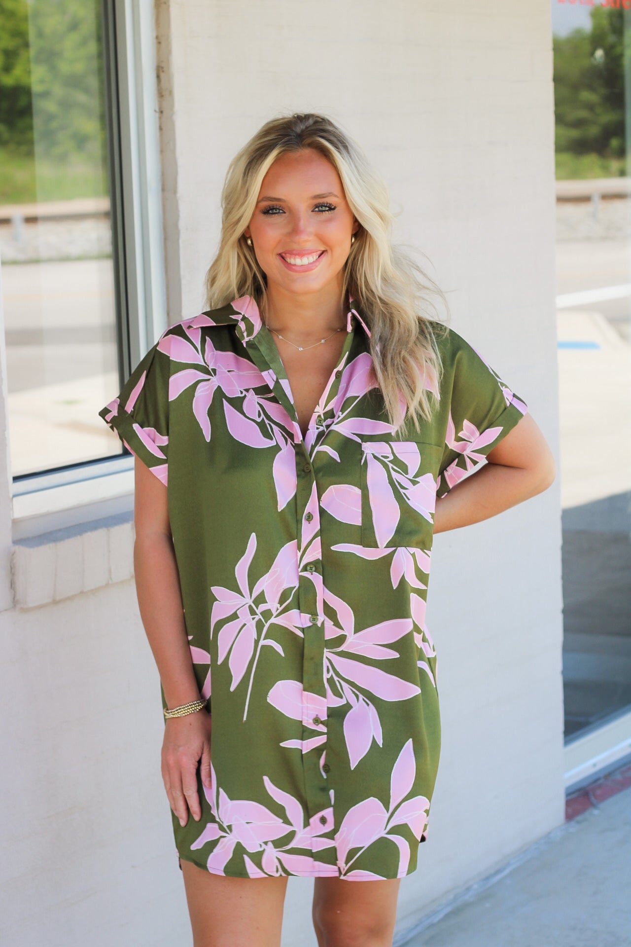 Button Down Floral Dress