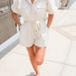 Button Down Romper- Cream