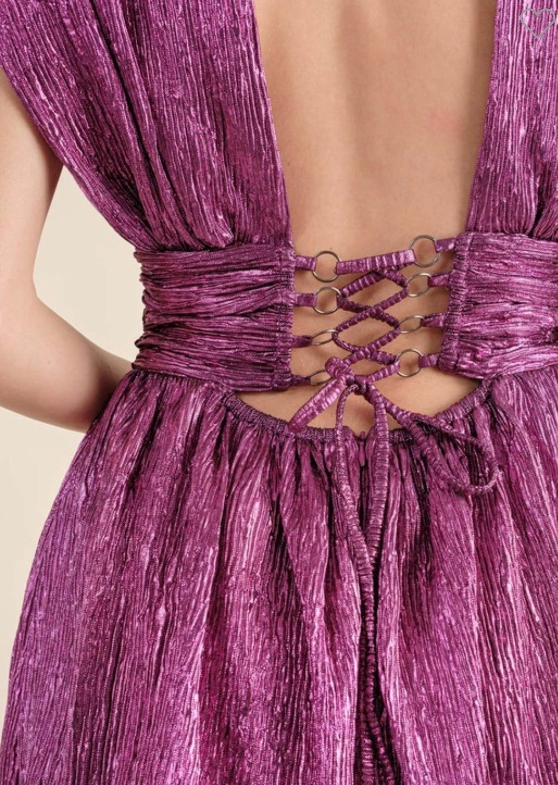 Metallic Plunge Maxi- Magenta