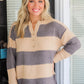 Stripe Sweater- Taupe/Charcoal