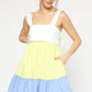 Reagan Dress- Blue/Yellow