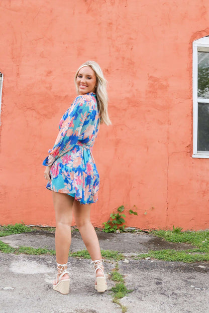 Leslie Dress- Blue Multi