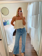 Patch Pocket Wide Leg Jean- Light