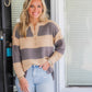 Stripe Sweater- Taupe/Charcoal