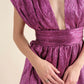 Metallic Plunge Maxi- Magenta