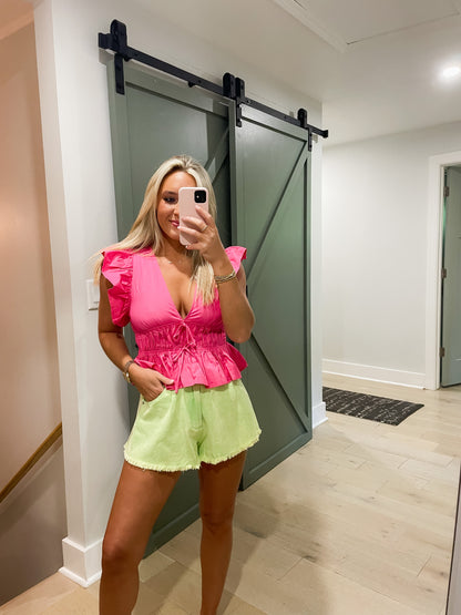 Lime Flare Shorts