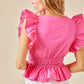 Peplum Top- Pink