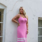 Stripe Knit Midi- Pink