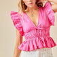 Peplum Top- Pink