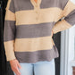 Stripe Sweater- Taupe/Charcoal