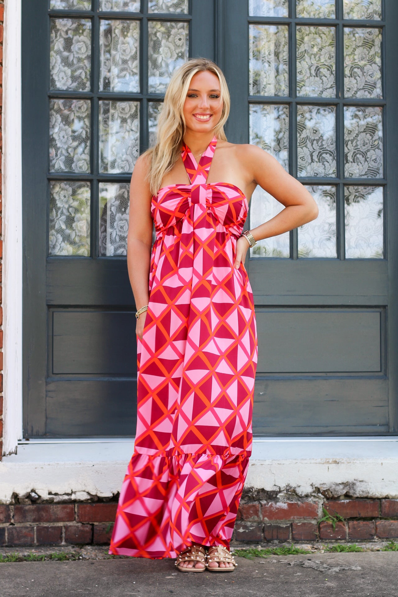 Printed Maxi- Pink/Orange