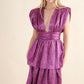 Metallic Plunge Maxi- Magenta