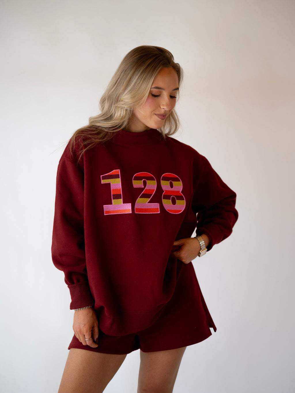PRE-ORDER: The Stripe Signature Mockneck- Burgundy